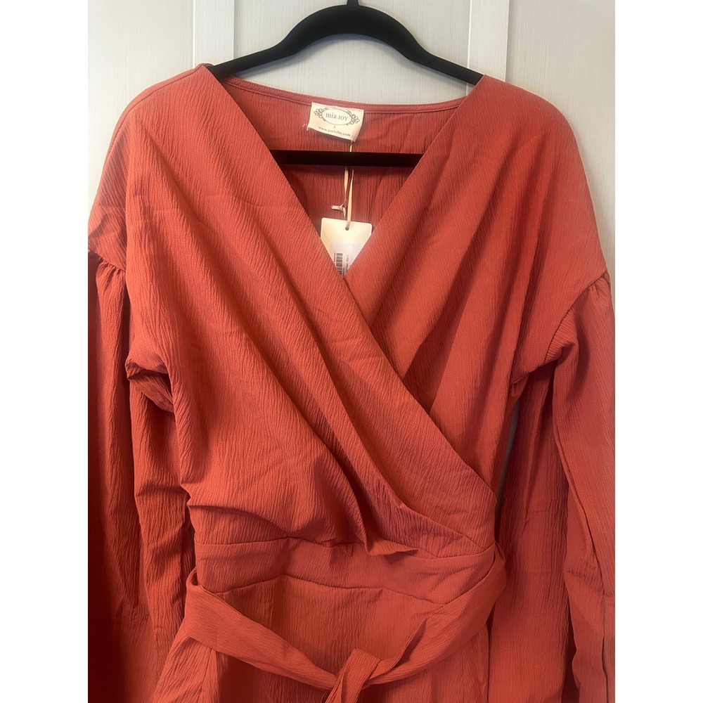 *NEW* Mia Joy Joyfolie Womens Large Malin Dress Rose Petal Maxi Long Sleeve